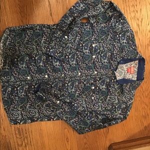 Red Ranch Men’s Paisley Western Shirt Pearl Snap L